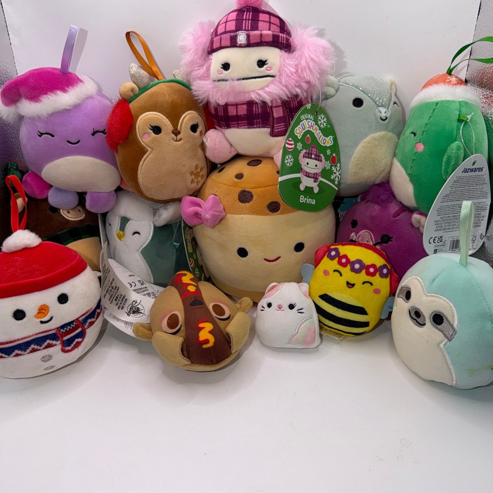Squishmallows 3.5-5" Mixed Lot Brina Manny Koako Holiday Kawaii Plush Ornaments